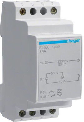 Hager ST303 Csengő transzformátor 8 V, 12 V 1 A
