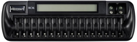 NiMH, Lítiumion akkutöltő, ceruza (AA), mikro (AAA), 9 V-os, 16 rekeszes, Voltcraft BC16 2. kép