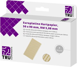 TRU COMPONENTS Euro panel Keménypapír (H x Sz) 90 mm x 50 mm 35 µm Raszterméret 5.08 mm Tartalom 4 d