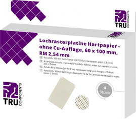 TRU COMPONENTS Euro panel Cu bevonat nélkül Keménypapír (H x Sz) 100 mm x 60 mm 35 µm Raszterméret 2