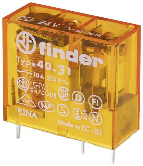 Finder 40.31.8.024.0000 Nyák relé 24 V/AC 12 A 1 váltó 1 db