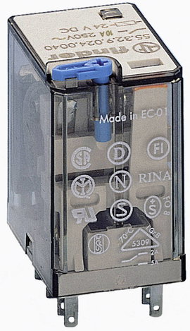 Finder 55.32.9.024.0090 Dugaszrelé 24 V/DC 10 A 2 váltó 1 db