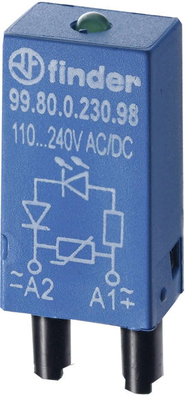 Finder Dugasz modul Ellenállással 99.80.8.230.07 Fényszín (fényforrás): Kék 1 db