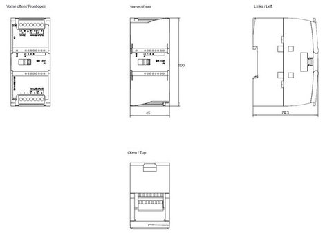 PLC analóg bemeneti modul 35 V, Siemens SM 1231 6ES7231-4HD32-0XB0 3. kép