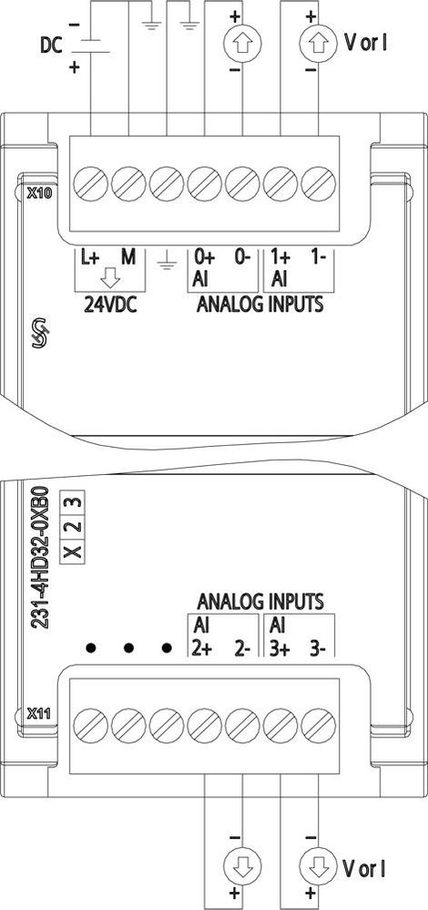PLC analóg bemeneti modul 35 V, Siemens SM 1231 6ES7231-4HD32-0XB0 4. kép