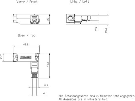 Siemens 6GK1901-1BB20-2AB0 RJ45 dugaszoló 6GK19011BB202AB0 Pólusszám 4 1 db 2. kép