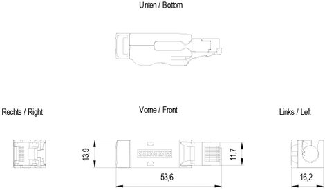 Siemens 6GK1901-1BB12-2AE0 RJ45 csatlakozó 6GK19011BB122AE0 6GK19011BB122AE0 Pólusszám 8 1 db 3. kép