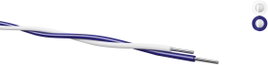 Yv 2x0,5/0,9 mm white-blue, twisted, Hook-up wire, PVC 170205006 Kabeltronik