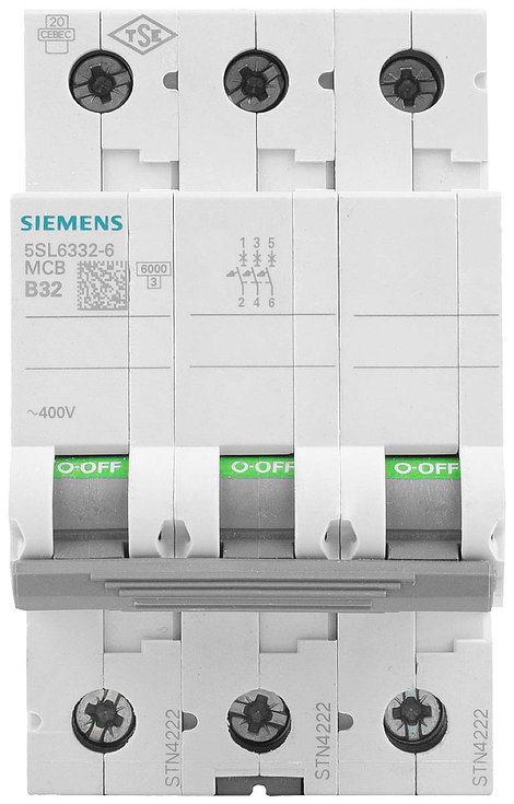 Siemens 5SL6325-7 Siemens Dig.Industr. Vezeték védőkapcsoló 3 pólusú 25 A 400 V 2. kép
