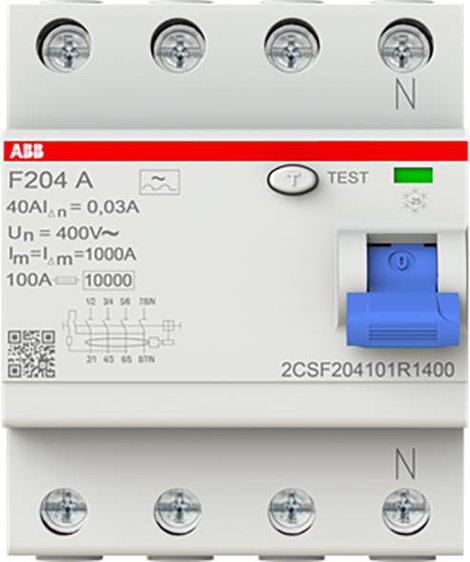 ABB 2CSF204101R1400 FI védőkapcsoló A 4 pólusú 40 A 0.03 A 230 V/AC, 400 V/AC