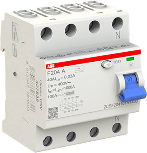 ABB 2CSF204101R1400 FI védőkapcsoló A 4 pólusú 40 A 0.03 A 230 V/AC, 400 V/AC 3. kép