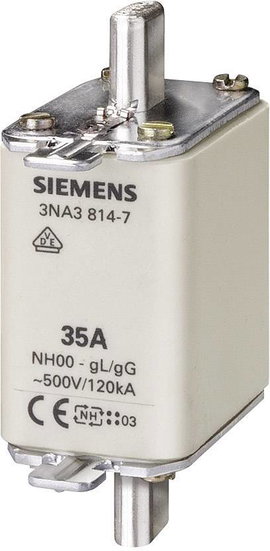 Siemens 3NA3832 NH biztosíték Biztosíték méret = 00 125 A 500 V/AC, 250 V/AC 3 db