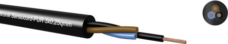 Sensocord®-PUR 3x0,34qmm, sensor cable 2453P3409 Kabeltronik