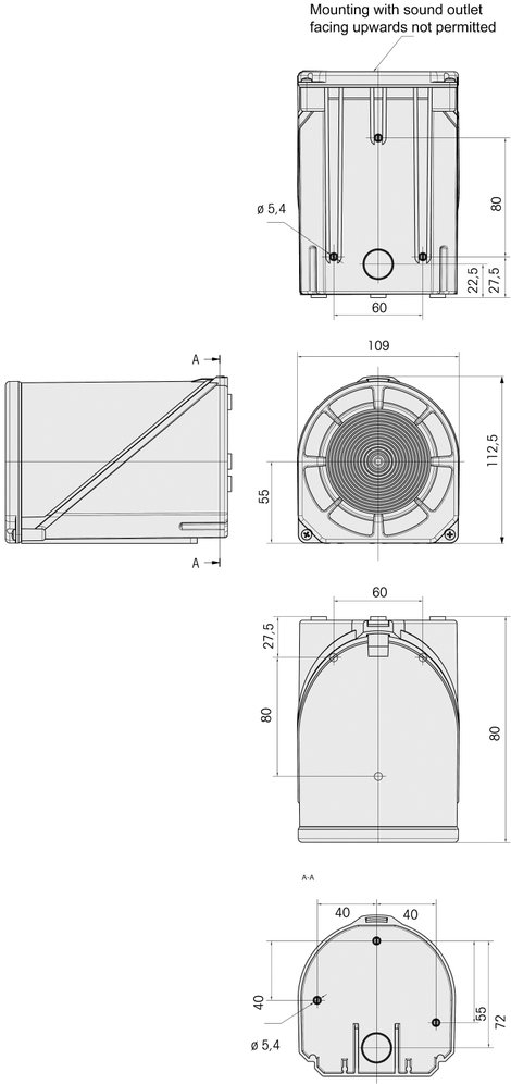 Werma Signaltechnik Jelzősziréna 144.000.68 Werma 230 V/AC 110 dB 5. kép