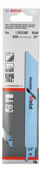 Bosch 2608656014 Szablyafűrészlap S 922 BF - Flexible for Metal 5 db 2. kép