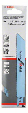 Bosch 2608656014 Szablyafűrészlap S 922 BF - Flexible for Metal 5 db 2. bélyegkép