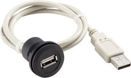 Beépíthető USB 2.0 hüvely, A típus Alj, beépíthető RRJ_USB_SW_150CM RRJ_USB_SW_150CM Schlegel Tartal