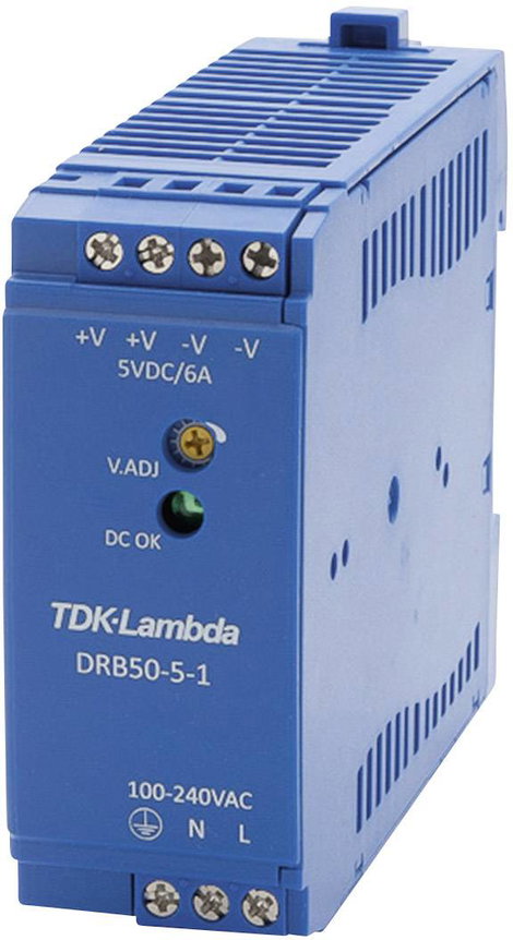 TDK-Lambda DRB50-5-1 Kalapsínes tápegység 5 V/DC 2.5 A 30 W Kimenetek száma:1 x Tartalom, tartalmi e 2. kép