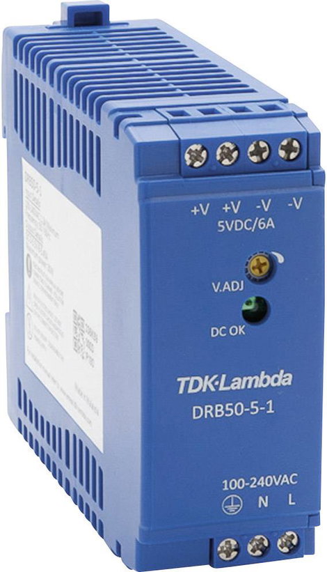 TDK-Lambda DRB50-5-1 Kalapsínes tápegység 5 V/DC 2.5 A 30 W Kimenetek száma:1 x Tartalom, tartalmi e 3. kép