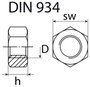 SWG 322567 Hatlap anyák M5 DIN 934 Nemesacél A2 100 db 2. bélyegkép