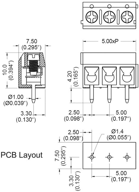 DECA 1216197 Csavaros kapocstömb 1.50 mm² Pólusszám 3 Kék 1 db 2. kép