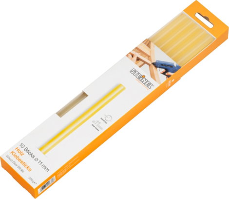 Steinel 006778 Ragasztópisztoly rúd 11 mm 250 mm Átlátszó sárga 250 g 10 db