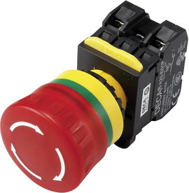 DECA A20L-V4E02Q5R Vészkikapcsoló érintkező elemmel 240 V/AC 6 A 2 nitó IP65 1 db