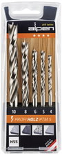 Alpen 600114100 Fa spirál fúró készlet 5 részes 4 mm, 5 mm, 6 mm, 8 mm, 10 mm Hengeres befogószár 1 bélyegkép