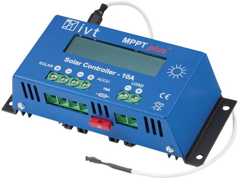 IVT MPPTplus 10A Napelem töltésszabályozó MPPT 12 V, 24 V 10 A