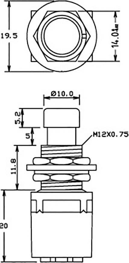 Cliff CL2107C Lábkapcsoló 250 V/AC 2 A 1 pedál építőkészlet, ívelt működtető 2 váltó 1 db 7. kép