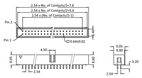 econ connect WS40G Tűs kapocsléc Össz pólusszám 40 Sorok száma 2 1 db 2. kép