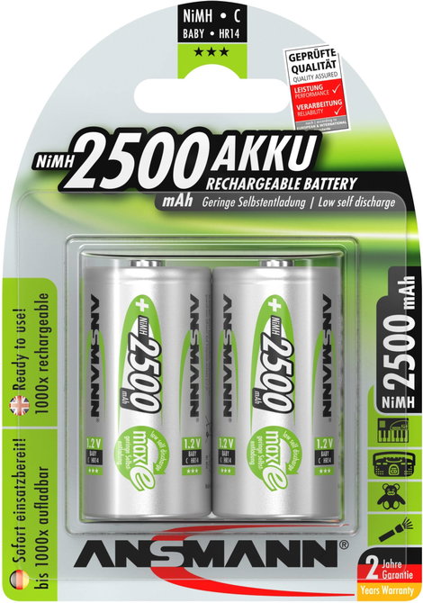 Babyakku Ansmann maxE HR14 NiMH 1.2 V 2500 mAh 2 db 3. kép