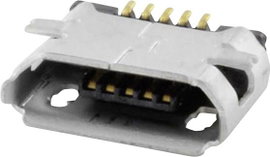 Beépített aljzat Micro USB Alj, beépíthető, vízszintes MICUB5BBS 1 port MICUB5BBS econ connect Tarta