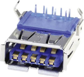 Beépített A típusú USB aljzat Alj, beépíthető, vízszintes U3BU1AN 1 port U3BU1AN econ connect Tartal