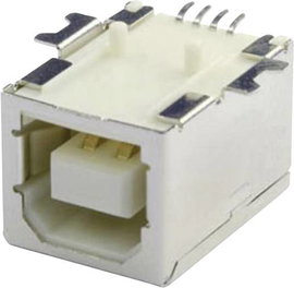 Beépített USB-B aljzat SMD 90G Alj, beépíthető, vízszintes UBU1BSMD 1 port UBU1BSMD econ connect Tar