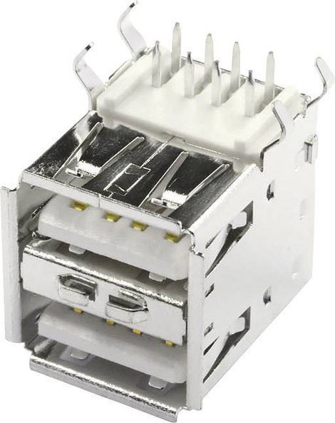 Beépített aljzat USB-A 2xUSB nyomtatás Alj, beépíthető, vízszintes USBBU2A 2 port USBBU2A econ conne