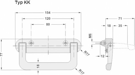 Rohde KK-18.120.84 Behajtható fogantyú Süllyesztett csavarokhoz Fekete 1 db 2. kép