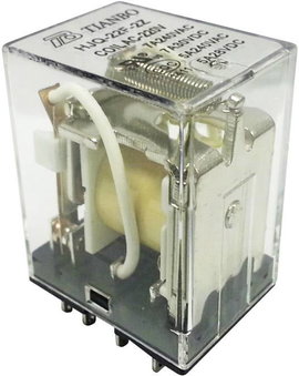Tianbo Electronics HJQ-22F-2Z -220/240VAC Dugaszrelé 230 V/AC 7 A 2 váltó 1 db