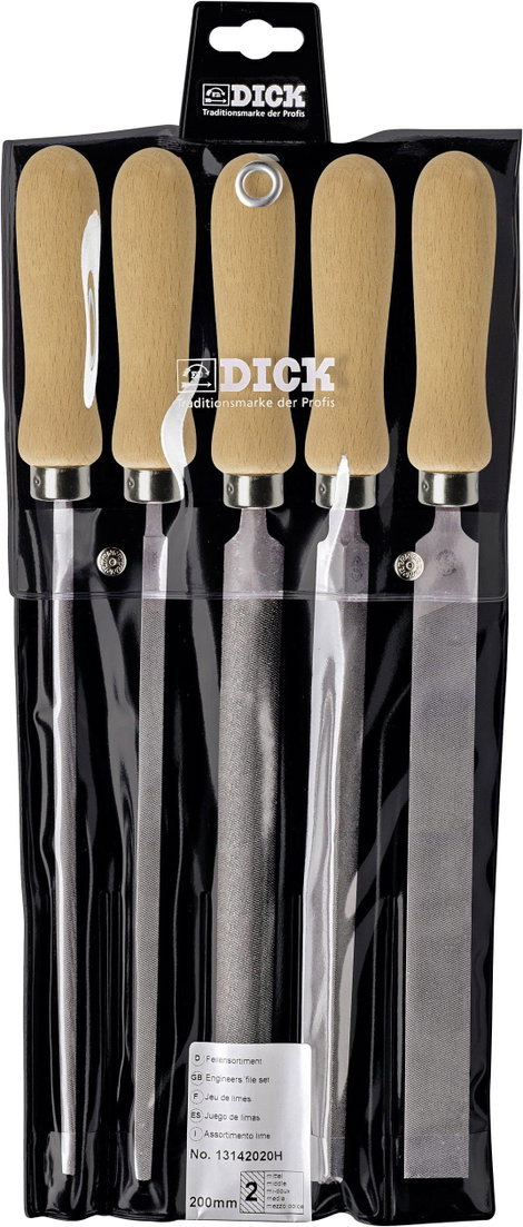 Dick 13142020H Műhely fájlkészlet, 5 db fa nyéllel Vágáshossz 200 mm 1 készlet