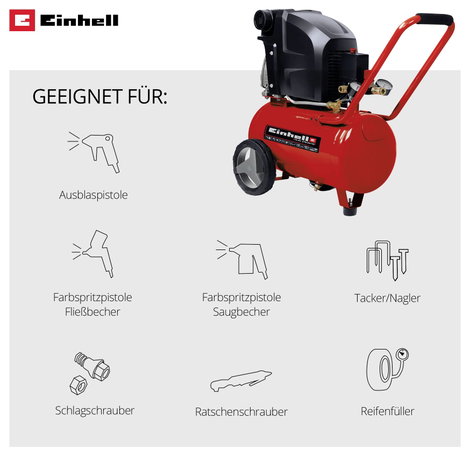 Einhell TE-AC 270/24/10 Sűrített levegős kompresszor 24 l 10 bar 3. kép