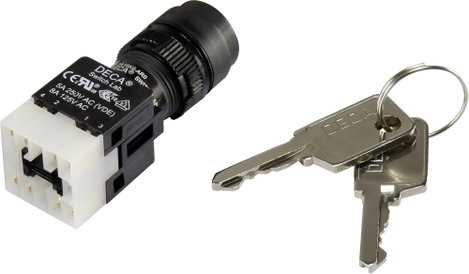 DECA 1384380 ADA16K6-AR0-CA Kulcsos kapcsoló 250 V/AC 5 A 1 x KI/BE 1 x 90 ° IP65 1 db 2. kép