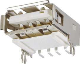 Beépített aljzat A típusú USB 2.0 Alj, beépíthető, vízszintes USB 1 port 87583-2010BLF FCI Tartalom:
