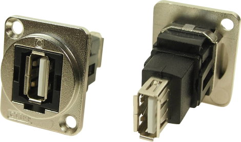 XLR adapter USB A aljzat 2.0 és USB A aljzat 2.0 Adapter, beépíthető CP30208NM CP30208NM Cliff Tarta
