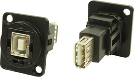 XLR adapter USB B aljzat 2.0 és USB B aljzat 2.0 Adapter, beépíthető CP30207NMB CP30207NMB Cliff Tar