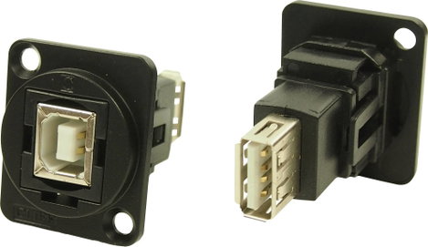 XLR adapter USB B aljzat 2.0 és USB B aljzat 2.0 Adapter, beépíthető CP30207NMB CP30207NMB Cliff Tar