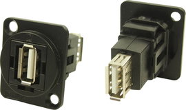 XLR adapter USB A aljzat 2.0 és USB A aljzat 2.0 Adapter, beépíthető CP30208NMB CP30208NMB Cliff Tar