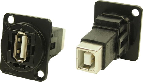 XLR adapter USB A aljzat 2.0 és USB B aljzat 2.0 Adapter, beépíthető CP30209NMB CP30209NMB Cliff Tar