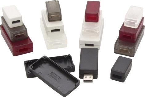 Hammond Electronics 1551USB2TRD Műszerdobozok USB csatlakozókhoz ABS Átlátszó, Piros 1 db