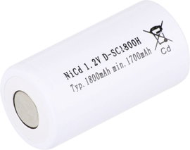 Mexcel SC1800H Speciális akku Sub-C Magas hőmérséklet álló, Flat-top NiCd 1.2 V 1800 mAh