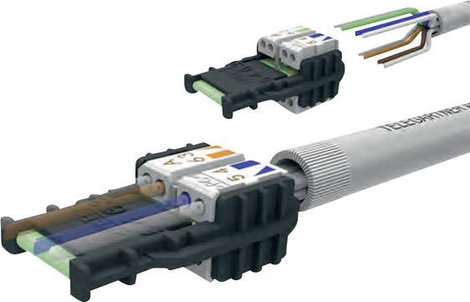 Telegärtner MFP8 RJ45 dugaszoló, szabadban is összeszerelhető J00026A2110 Dugó, egyenes 10 db 3. kép